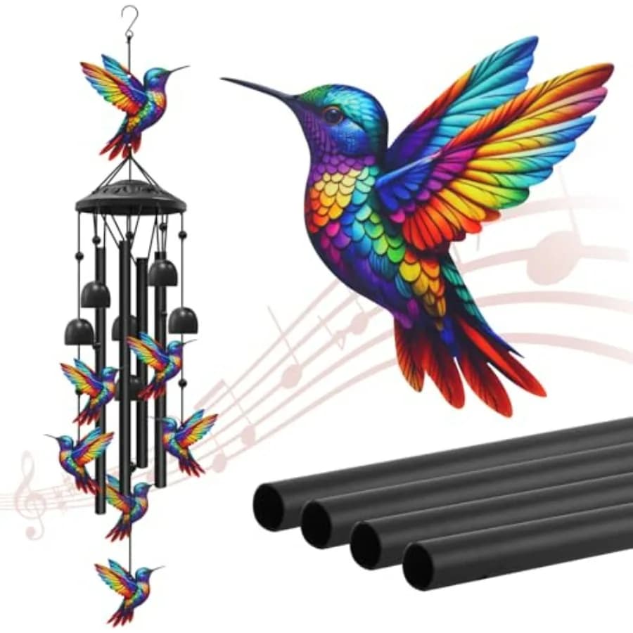 Wind Chimes for Outside, Black Metal Windchimes Outdoors, s Gifts for Women/Men, Garden/Yard Decor, Memorial/Birthday Gifts for