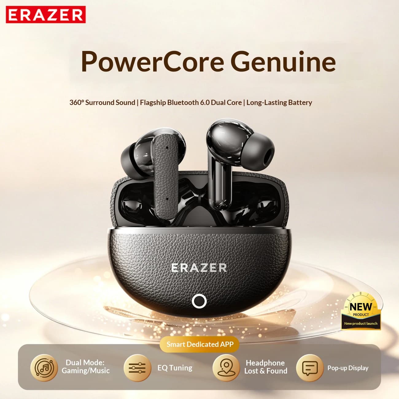 Erazer EP118 PRO Bluetooth Earphones 135 Language AI translator Earbuds Low Latency Type-C Long Battery Soft Wireless Headphones