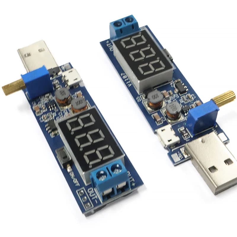 USB DC-DC buck boost converter Module 3.5-12 V to 1.2-24 V adjustable voltage regulator with digital display for ESP32 Arduino