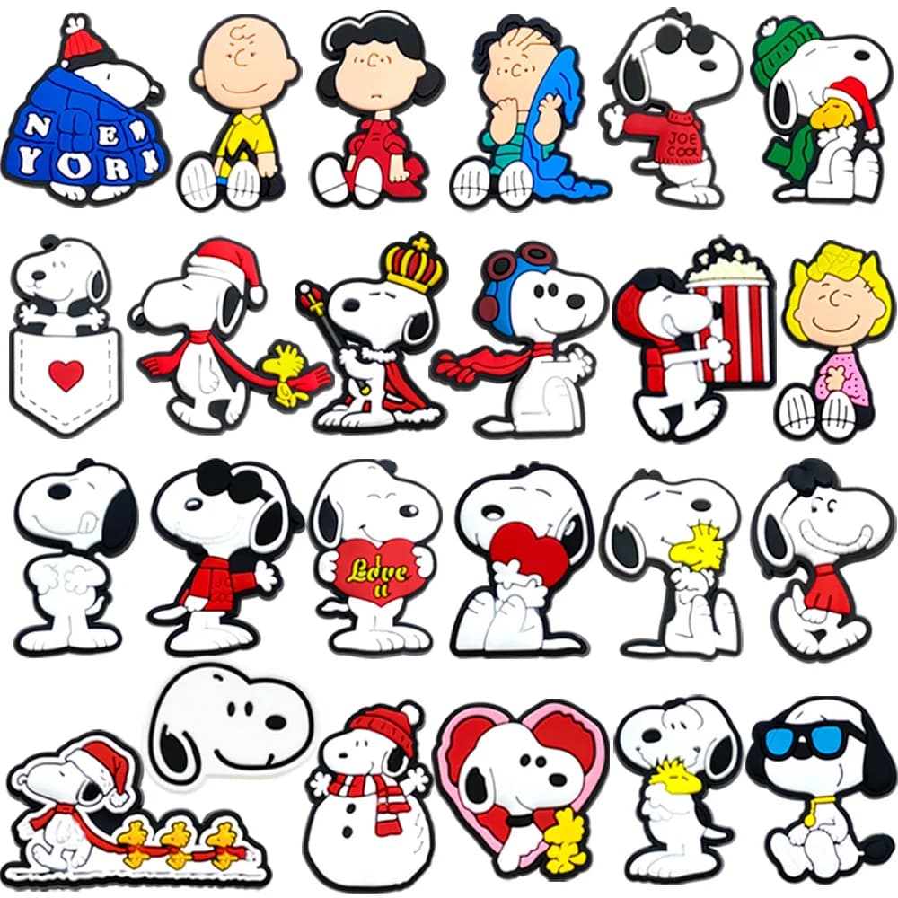 12-24pcs Kawaii Cartoon Shoe Charms For Slides Sandals, PVC Shoe Decorations Accessories For Christmas Gift Party Favor