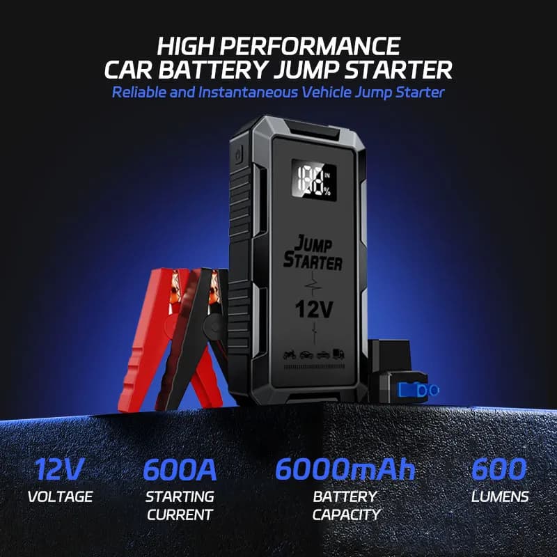 Avviamento per auto, martello di sicurezza per schermo di avviamento per auto, dispositivo di avviamento per auto, avviamento per auto con illuminazione, accessori portatili per batterie per auto