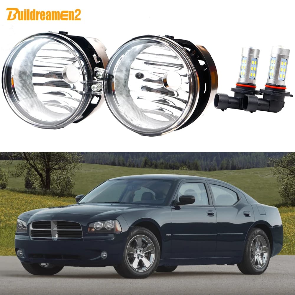 21W left + right car fendinebbia lampshade with H10 LED bulbs 2 pieces for Dodge Charger 2006 2007 2008 2009