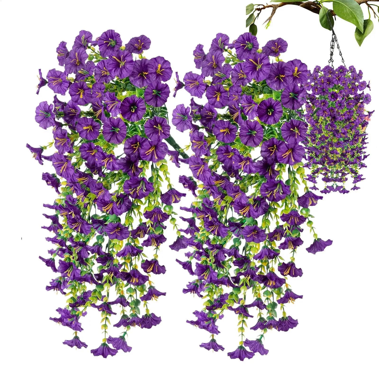 2 Pezzi Fiori Artificiali Rampicanti di Campanula per Decorazioni Casa, Giardino, Matrimoni, Cesti Floreali, Ghirlande e Accessori da Parete