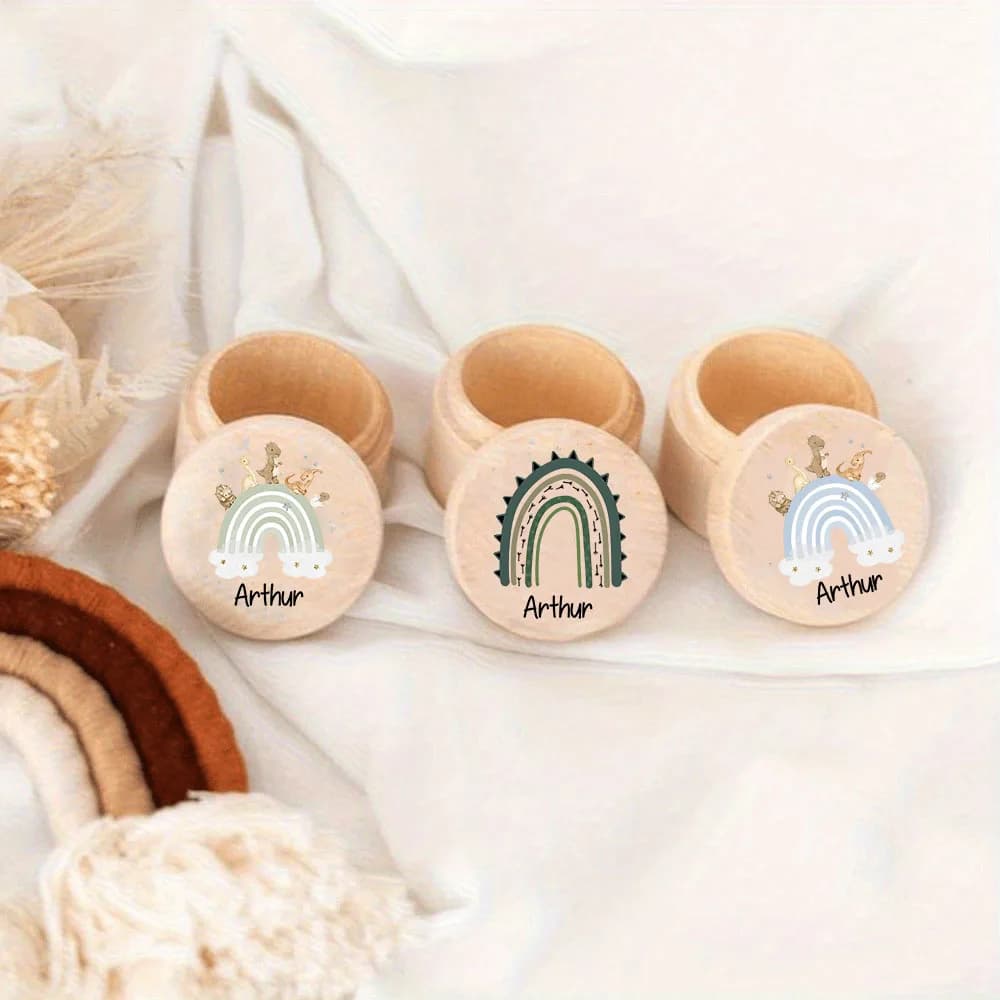 Scatola per denti in legno per primo dente del bambino, per riporre i denti da latte, raccogliere i denti, nome personalizzato, scatole per ricordi, regalo personalizzato per baby shower