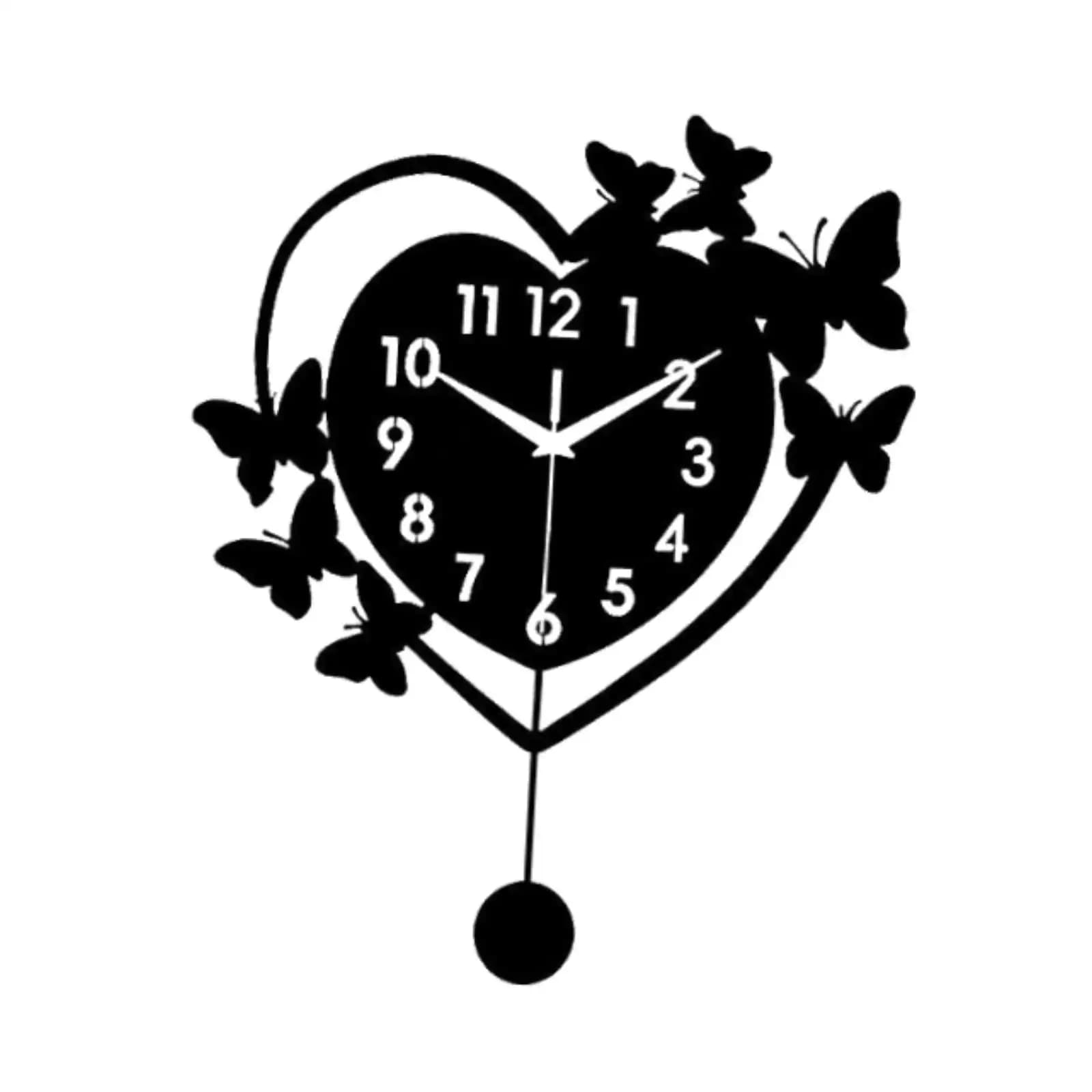 Orologio da Parete a Forma di Cuore di Design, in Acrilico, Silenzioso, Senza Ticchettio, Decorazione per Casa, Soggiorno, Ufficio