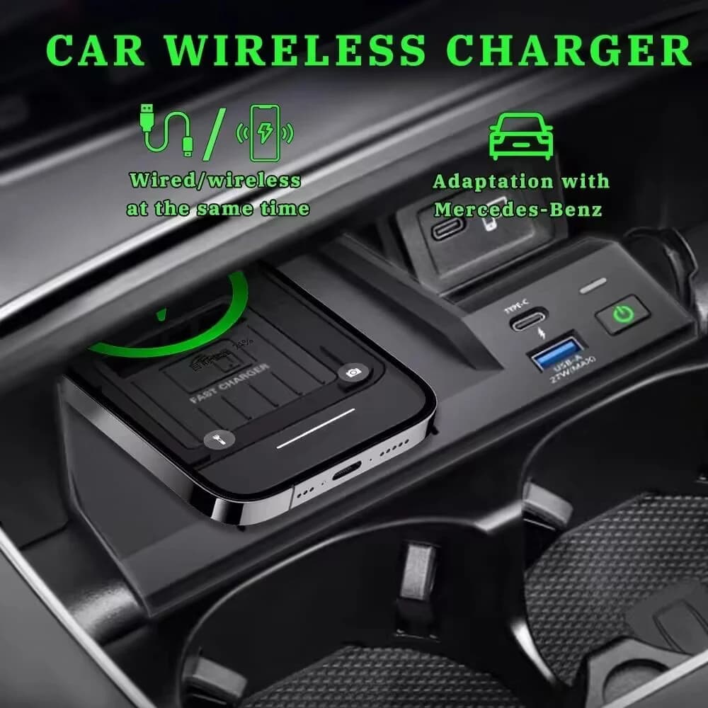 Car wireless charger for Mercedes Benz W213 class E200 E300 E260 2017 phone support for fast charging interior accessories