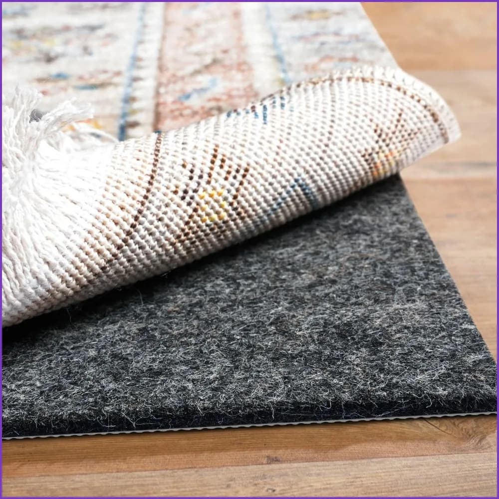 1/4" Thick Non Slip Rug Pad 6x9 Ft, Felt & Rubber Carpet Gripper for Hardwood Floors Protection