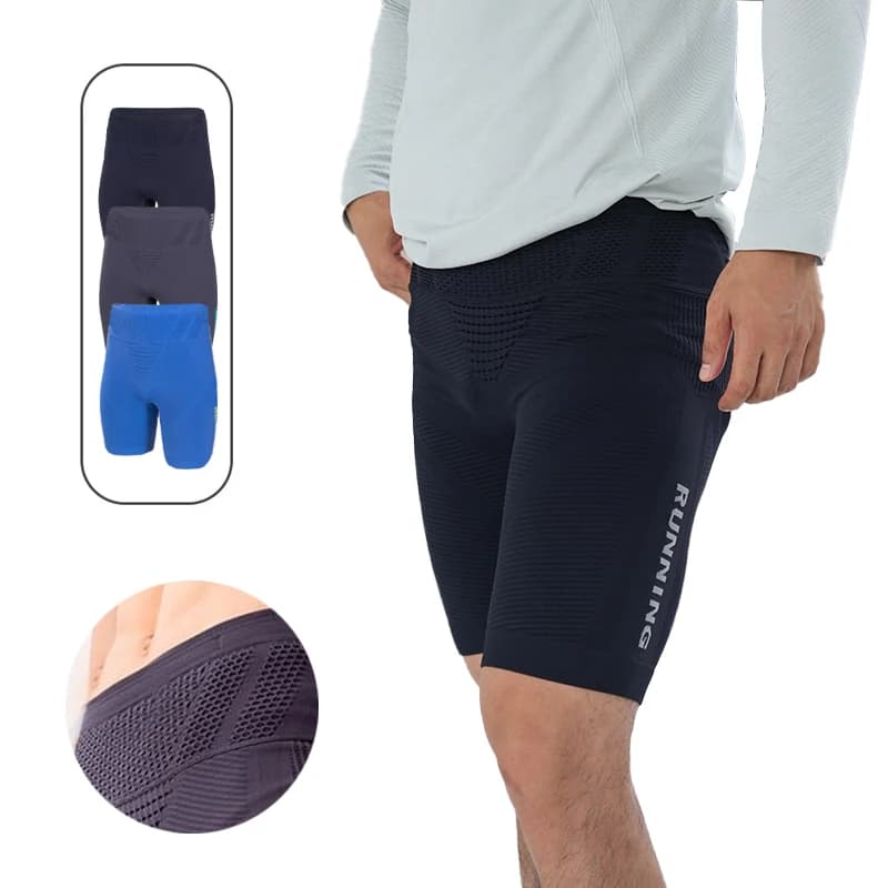 Men's Compression Shorts with Pockets Running Training Cycling Gym Shorts Breathable Sports Intimo