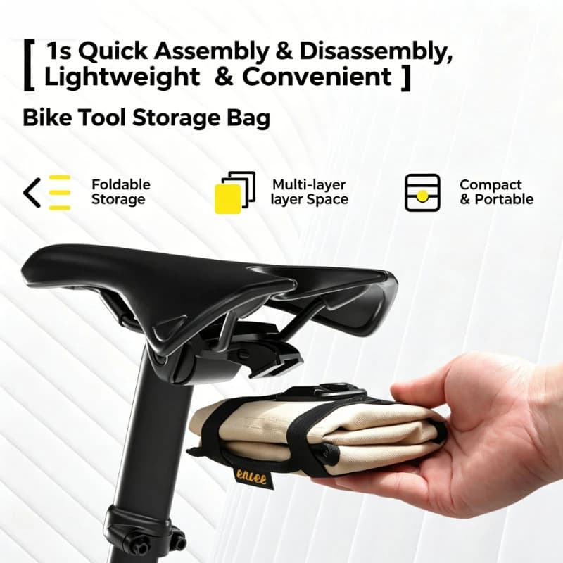 Borsa da Sella ENLEE 1s a Sgancio Rapido, Kit di Riparazione Portatile, Borsa Portaoggetti per Biciclette da Strada e MTB