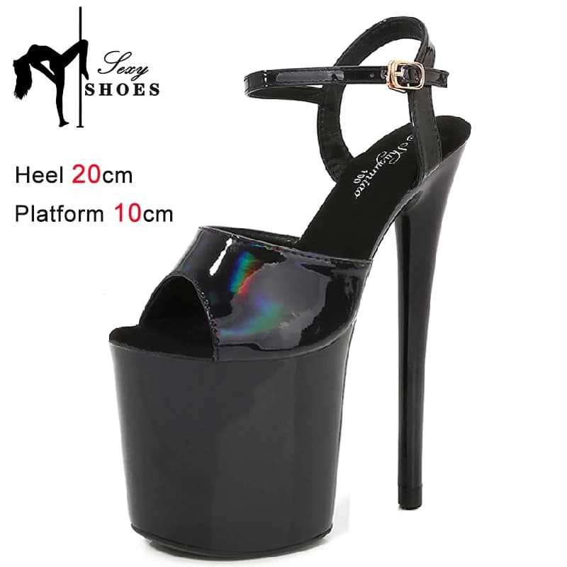 Women's Sandals 2025 Comfortable Insole Leather Suede Anti-slip Heels with Platform PU Polished Toe Open Steel Tube Dance Shoes High Heels Size 43