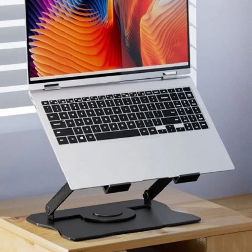 360 ° Supporto per laptop girevole con rotazione Supporto per laptop con dissipazione del calore regolabile Supporto in metallo antiscivolo per laptop Staffa in metallo per notebook
