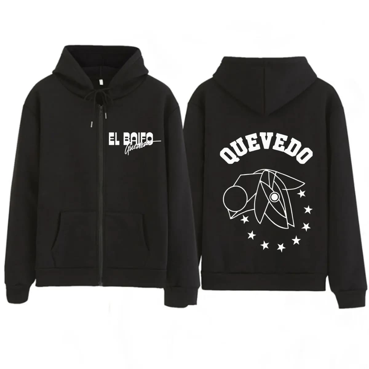 QUEVEDO EL BAIFO Album 2026 Tour Graphics Zipper Hoodies Men Women Hip-hop Tracksuit Winter Vintage Loose Casual Zip Up Jacket
