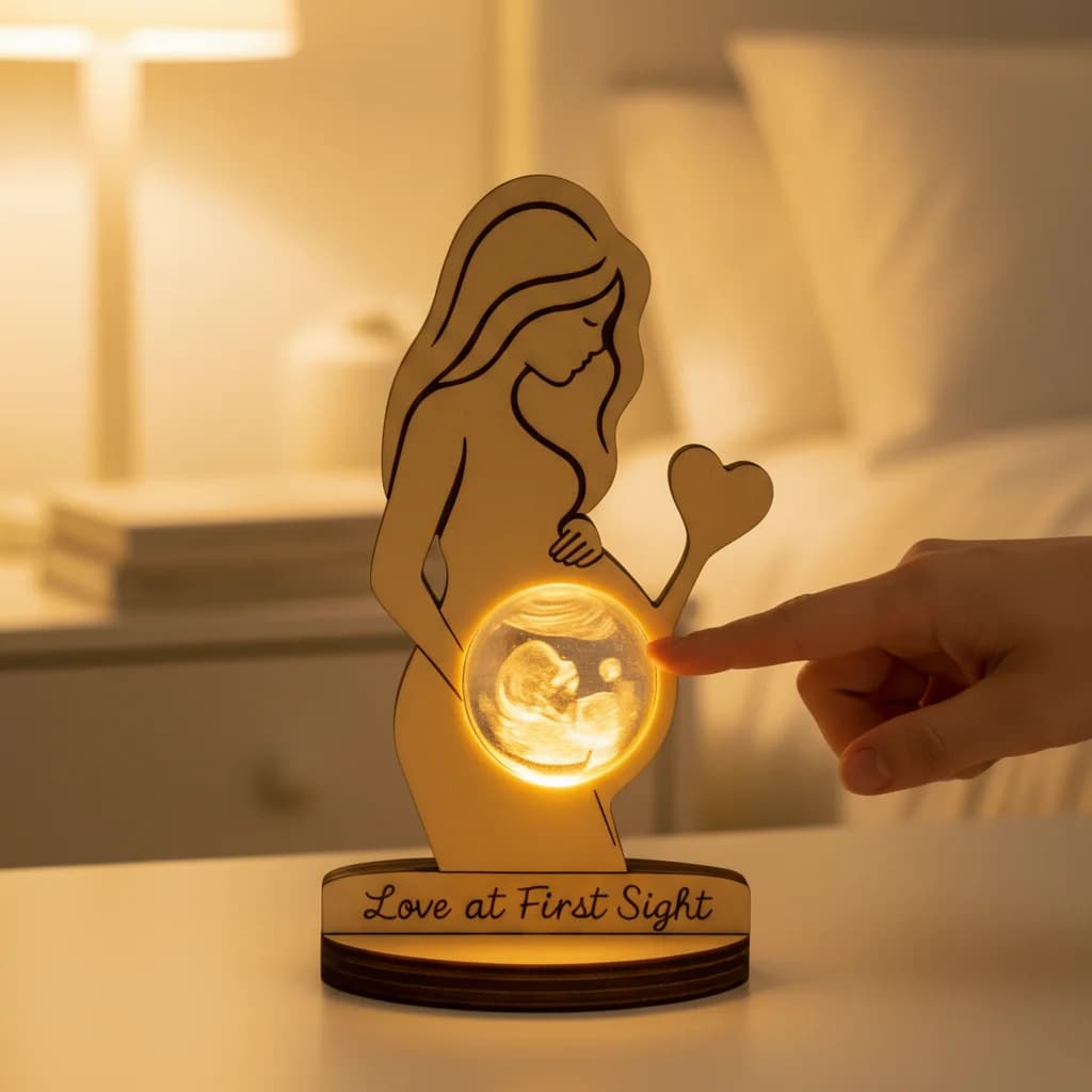Customized Night Lamp with Photo, 3D LED Crystal Ball for Newborn Ecograph, Wedding, Couples, Parents, Decorative Souvenirs, Gift