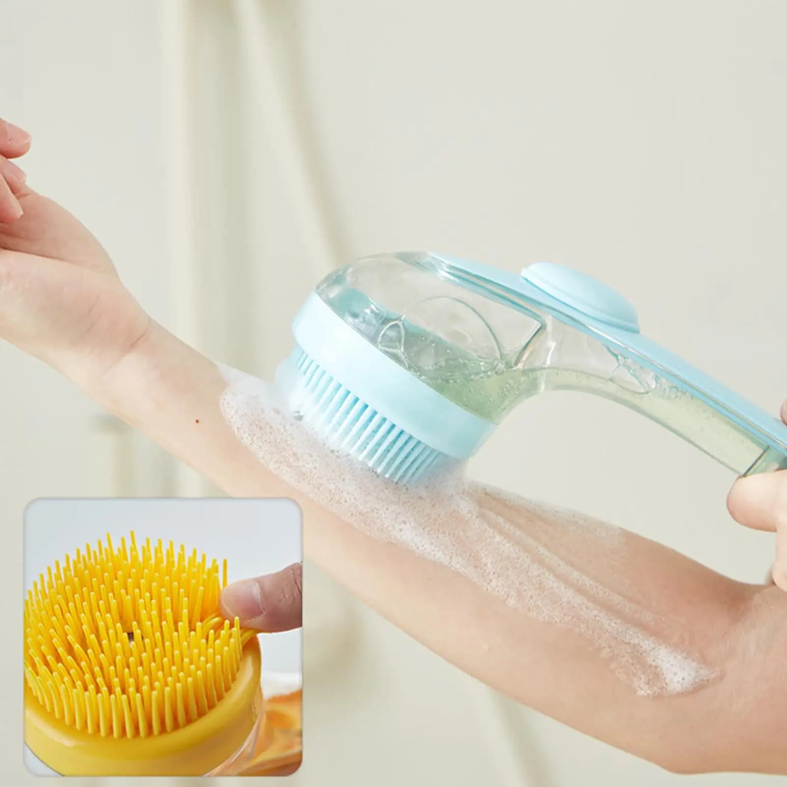 Spazzola per shampoo per cani Bagno delicato per la pulizia degli animali domestici Massaggio delicato Scrubber detergente con dispenser di sapone per gatti Gattini Cuccioli Casa