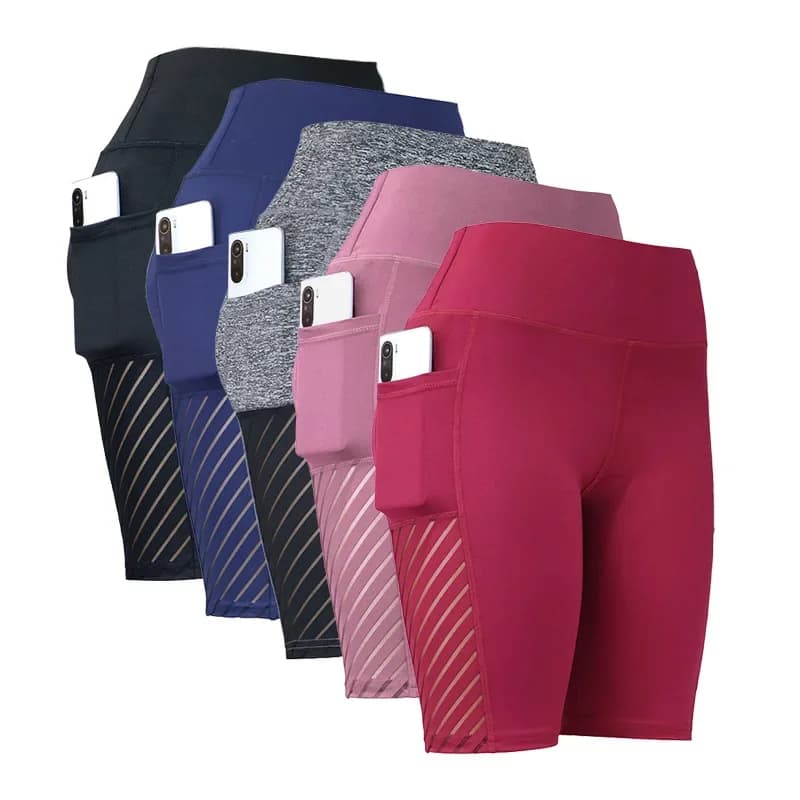HOT 2026 Quick drying Sports Yoga Shorts Summer Mesh breathable Pocket Shorts High waist Elastic Lifting buttocks Leggings Shorts Women