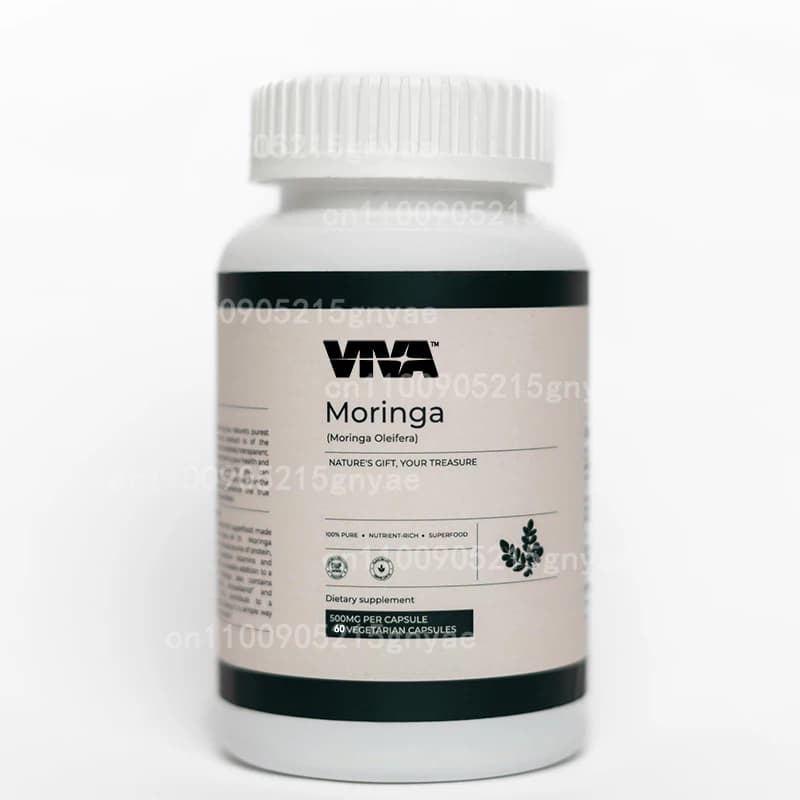 Moringa Capsules - Intestine Health, Antioxidants Rich, Essential Vitamins and Amino Acids, Green Food Supplement - 60 Capsules