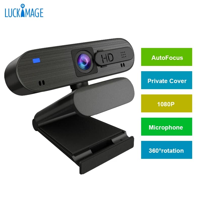 Webcam Full HD 1080P con messa a fuoco automatica per streaming di videoconferenze con microfono con riduzione del rumore