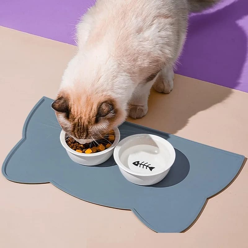 Tappetino per cibo per cani Tappetino in silicone antiscivolo a prova di perdite Tappetino per ciotola per alimenti Cuscino per alimentazione per gatti Cani Accessori per animali domestici GDDM01
