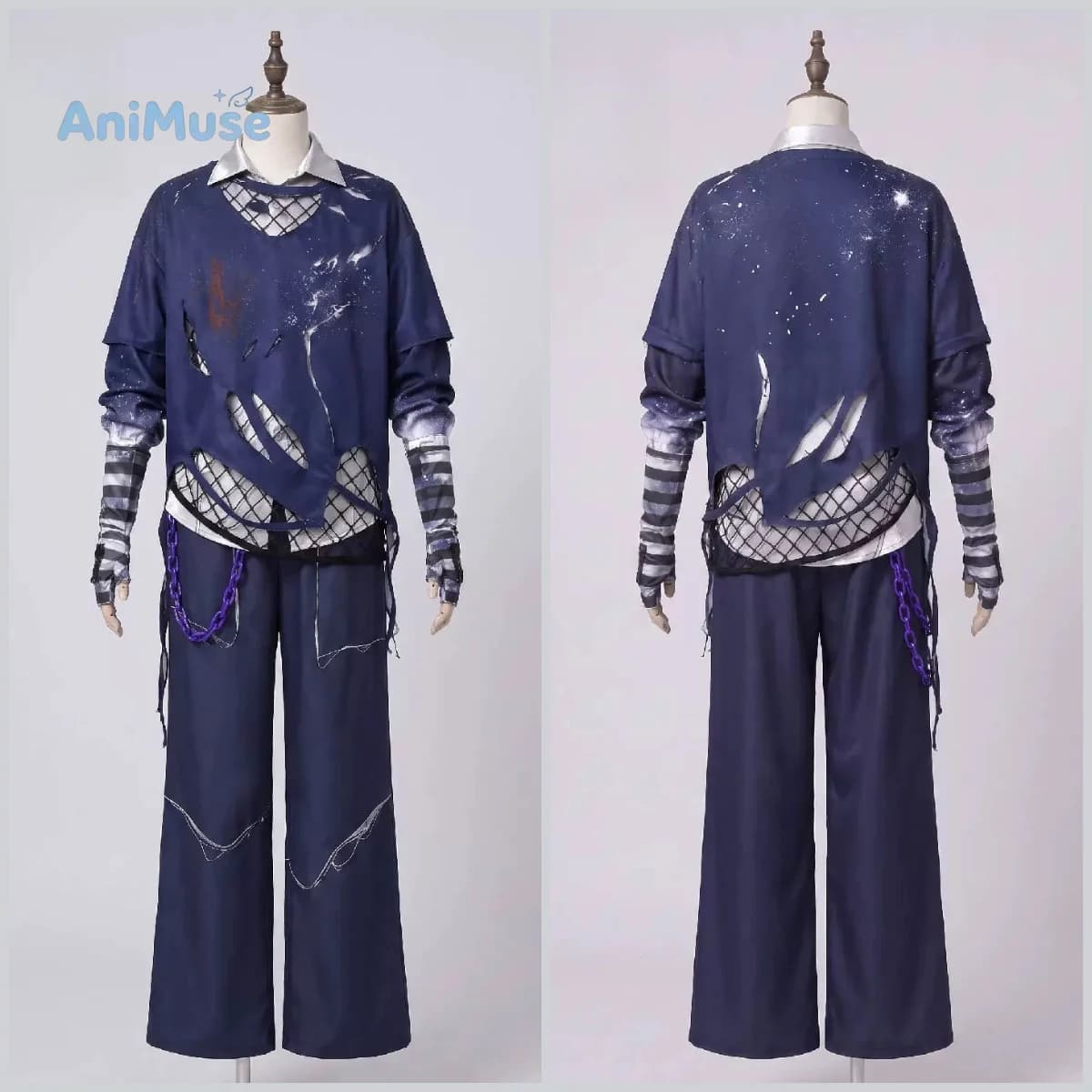 Vtuber Shou Hoshirube New Outfit Cosplay Costume Purple Full Set Halloween Carnival AniMuse