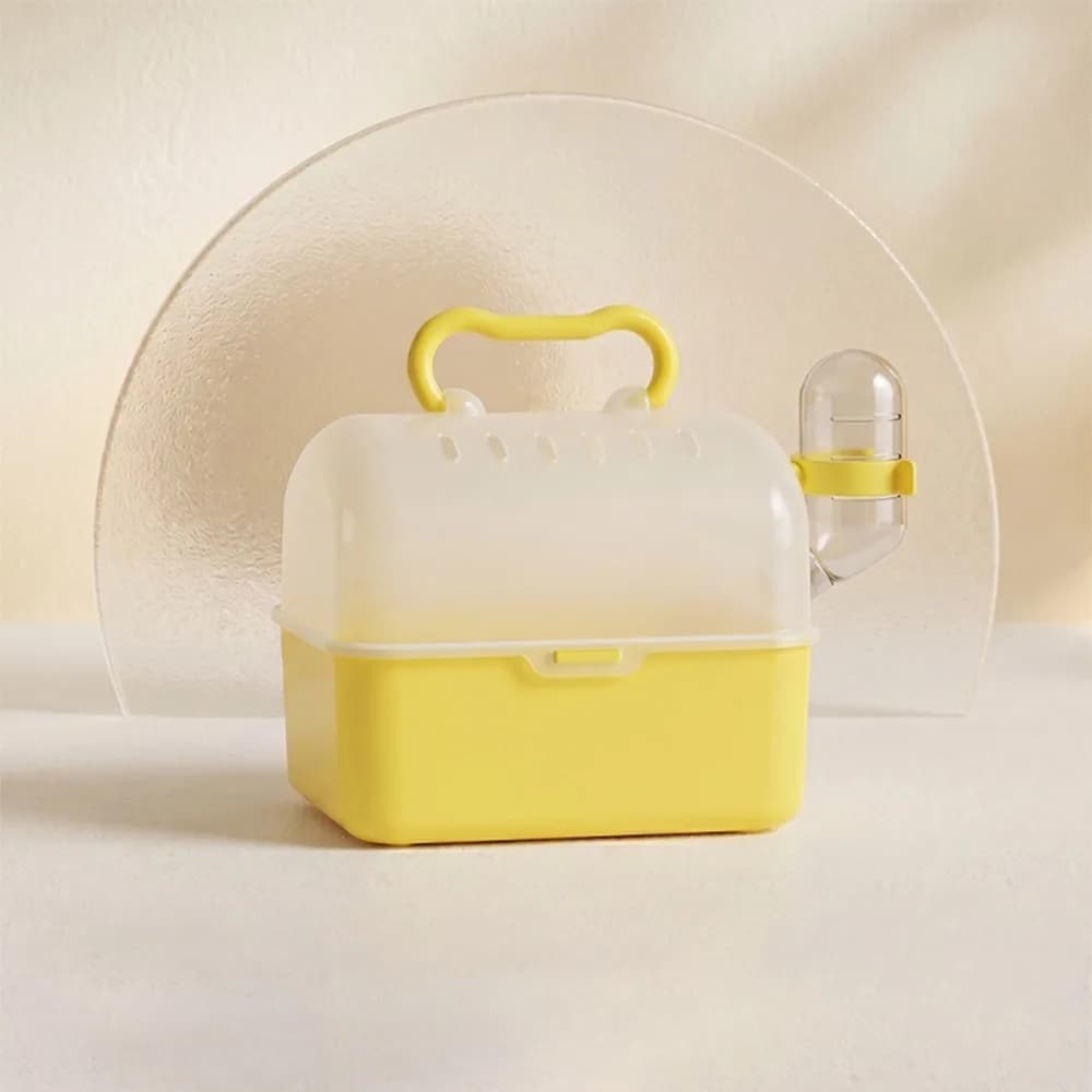 Escape-Proof Hamster Travel Carrier Ventilated Large Space Small Pet Cage Comfortable Clear Guinea Pig Handheld Case Outdoor