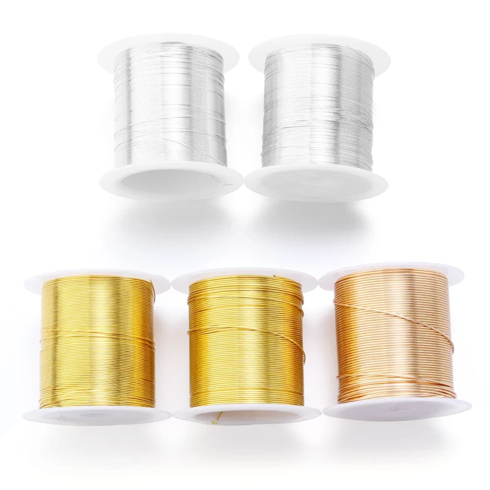 15-100 m/rotolo filo di rame color oro argento per la creazione di gioielli braccialetto fai da te collana fai da te colorfast filo di filo per perline stringa