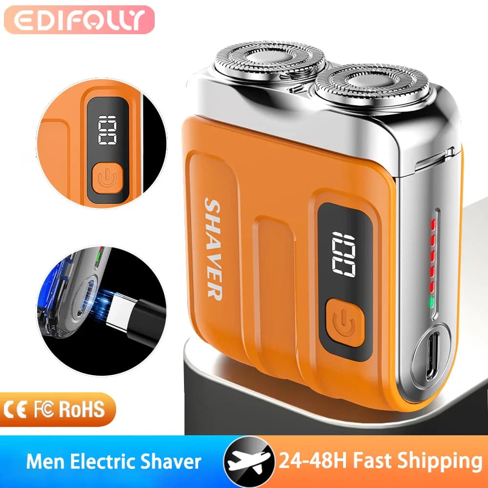 Smart Electric Razor Digital Display Travel Razor Mini Double Blade Raincoat Waterproof Powerful Men's Satin Portable Barba Trimmer