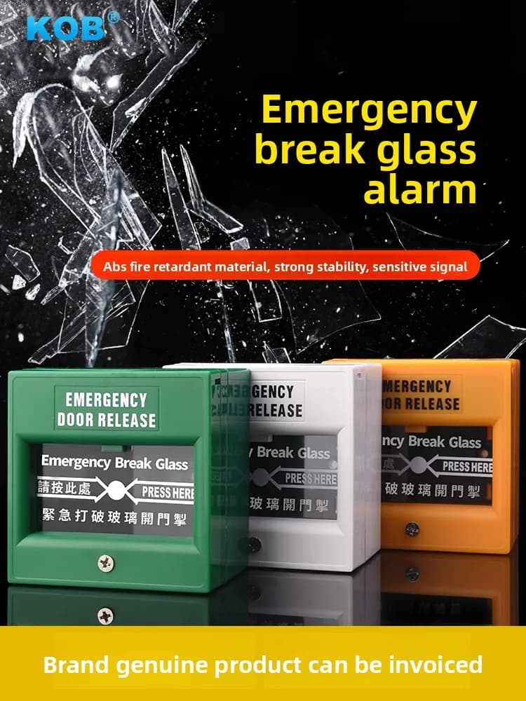 Interruttore di allarme KOB, pulsante di emergenza per interruttore di vetro, interruttore di apertura porta uscita, interruttore del sistema di controllo accessi