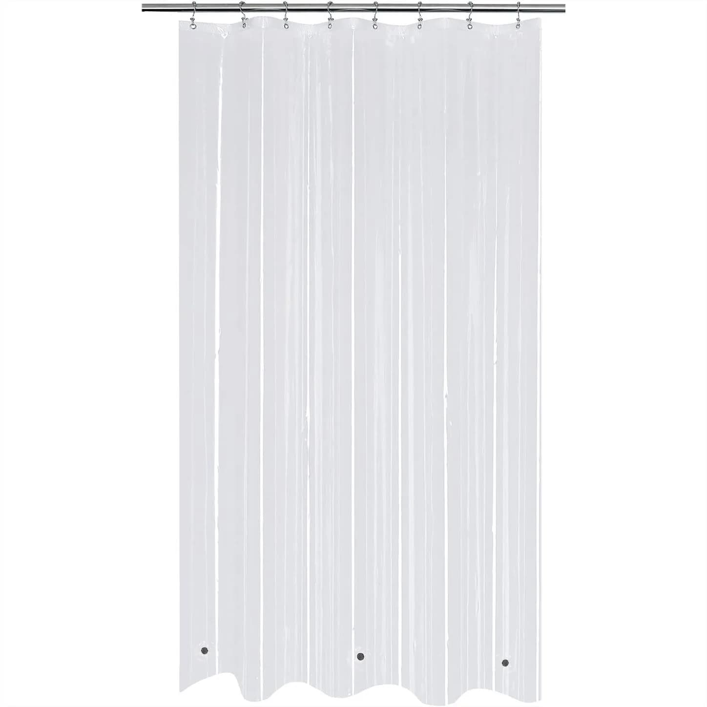 Telo Doccia in PEVA 48x72, Resistente con 3 Magneti, Impermeabile in Plastica, Trasparente