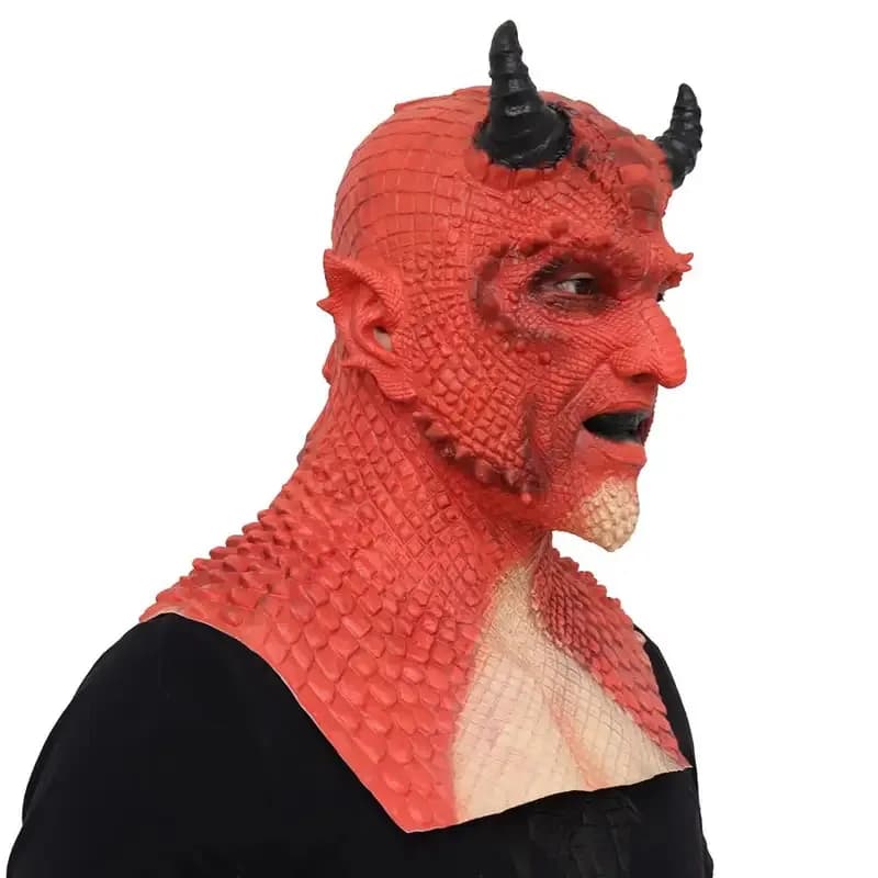 Diablo Cosplay Gioco di Halloween Boss King Of Lies Belial Berry Air Demone Maschera in lattice Copricapo Guanti Accessoryr,7;k'2.s;9,