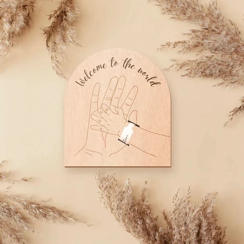 Newborn Baby Birth Hospital Bracelet Wristband Holder Laser Cut Baby Gift For Mothers Day Maternity Bracelet Engraved Keepsake
