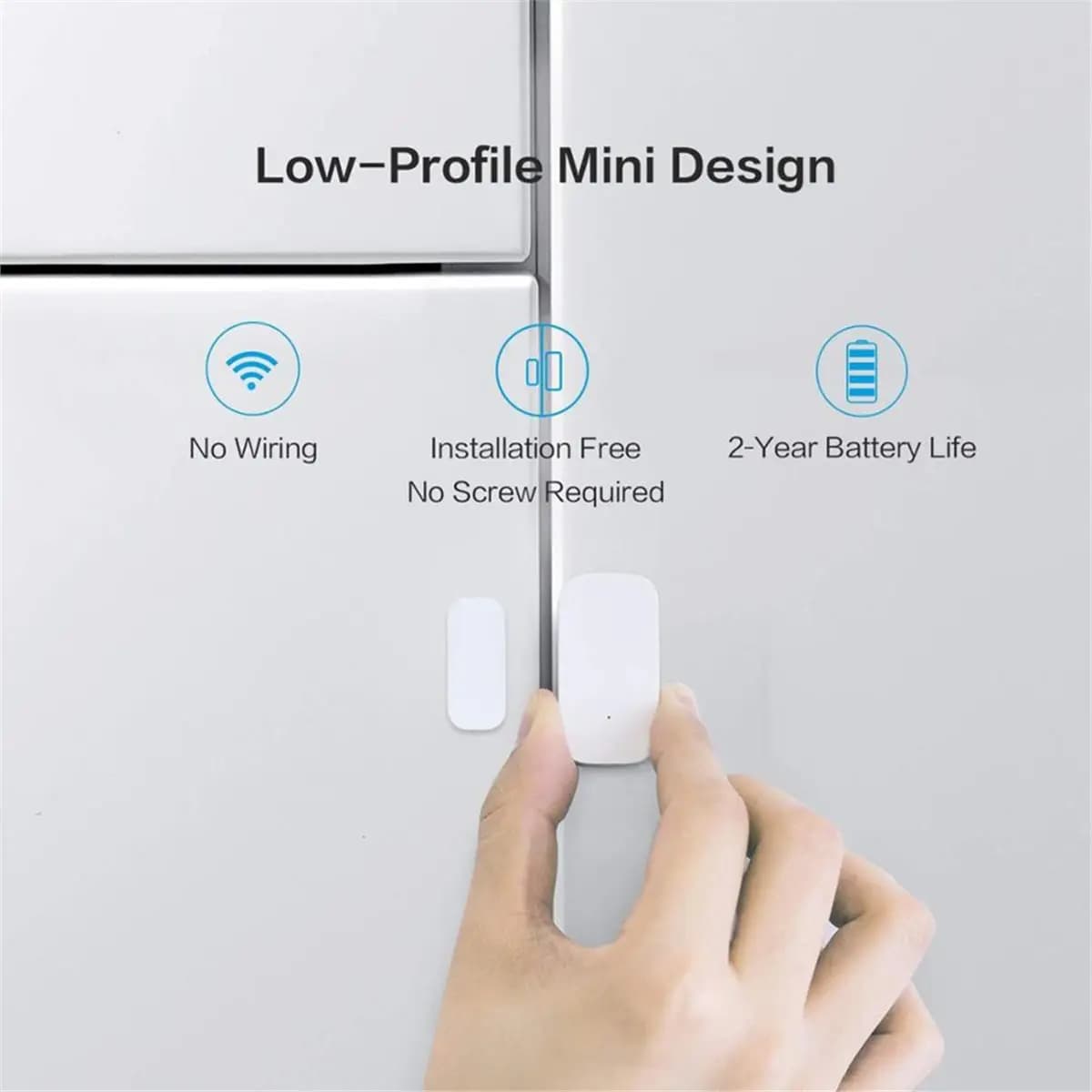 Digital Essentials Set di 4 Sensori per Porte e Finestre, Connessione Wireless Zigbee, Mini Sensore Intelligente Compatibile con Gateway Mi Home