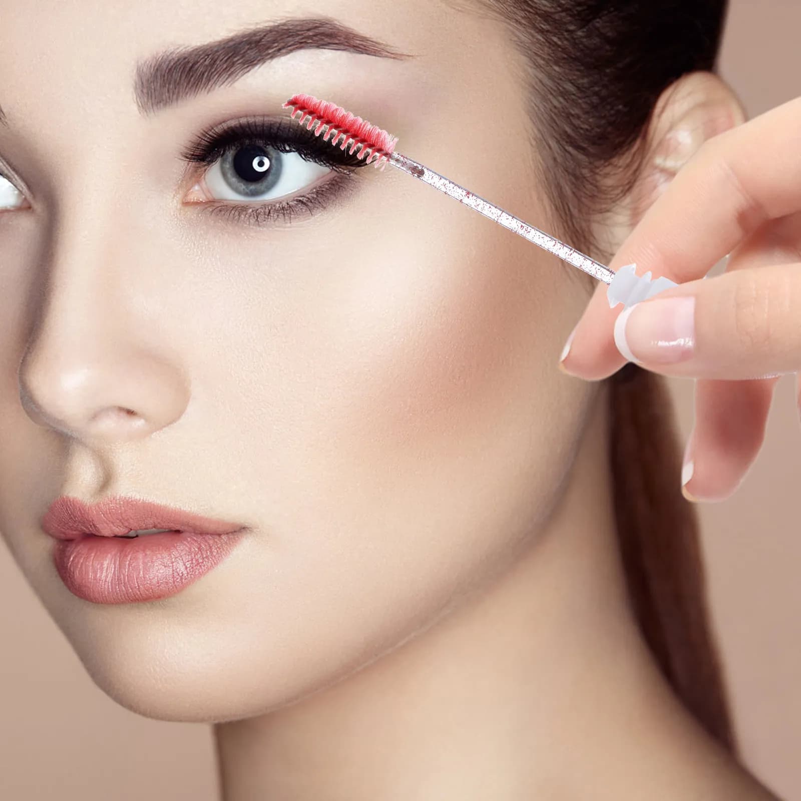 10 pz. Pennello Portatile Piccolo per Mascara, Pettine per Ciglia e Sopracciglia, Applicatore Trucco, Tubetto in Plastica, Strumento di Bellezza