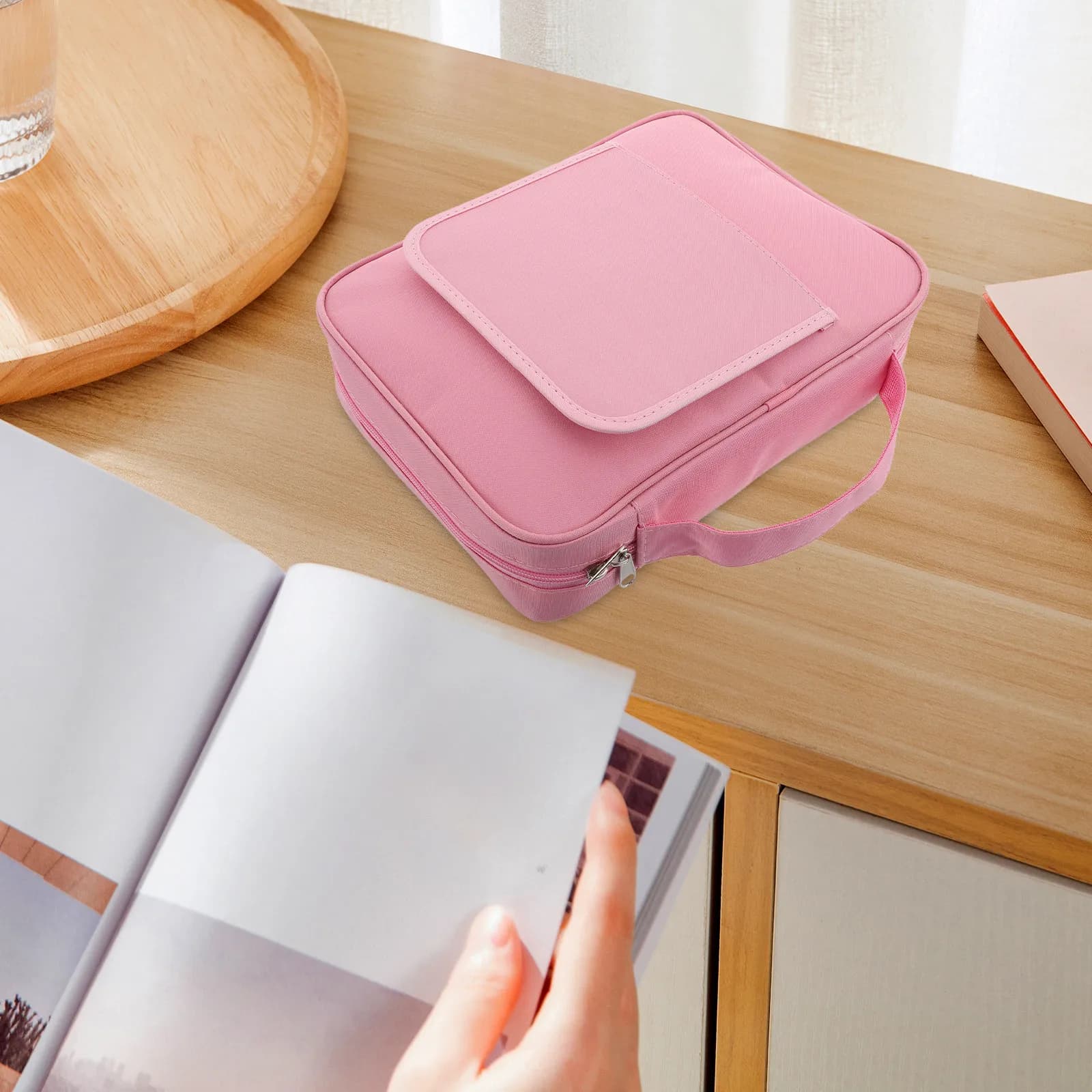 Book Reading Stand Bag Lightweight Polyester Tablet Holder Organizer Case for Travel School Gadgets