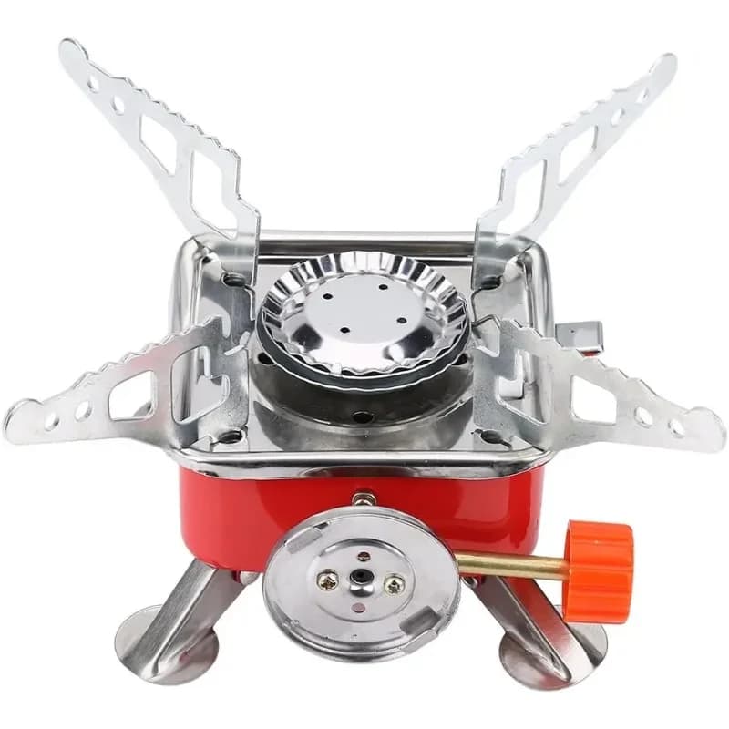 Ultralight Camping Stove Portable Mini Outdoor Folding Metal Camping Gas Stove Windproof Furnace Backpacking Hiking