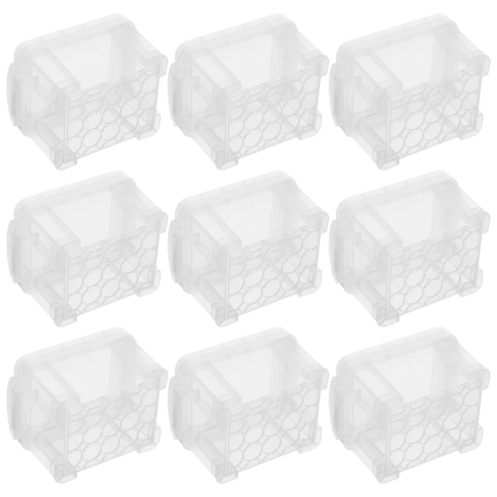 10Pcs Small Plastic Storage Containers with Lids Transparent Stackable Boxes for Beads Buttons Earrings Neat Organization in