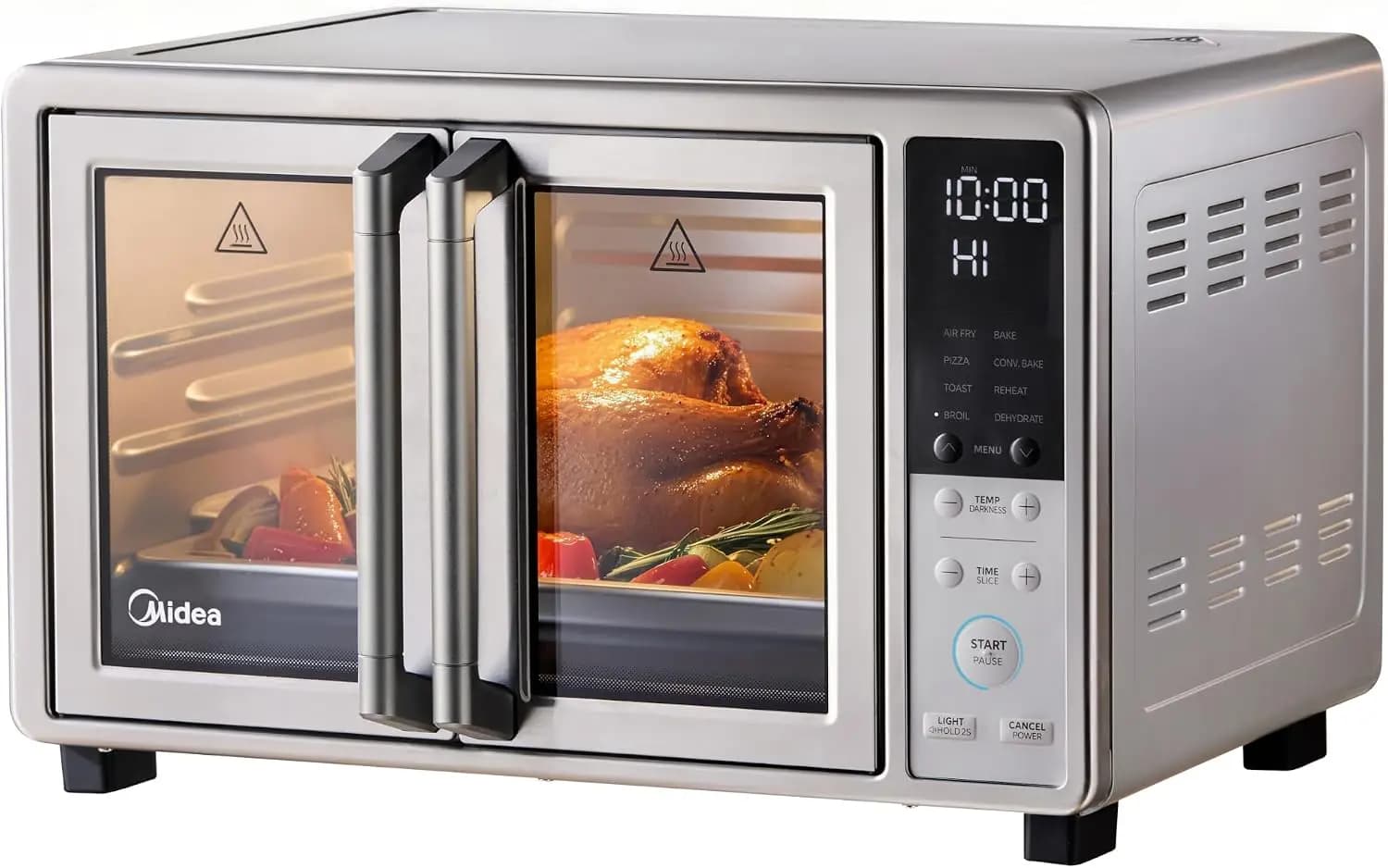 8-in-1 French Door Toaster Oven Air Fryer Combo, 25 Quart Compact Countertop Oven with Infrared SpeedHeat, Stainless Steel