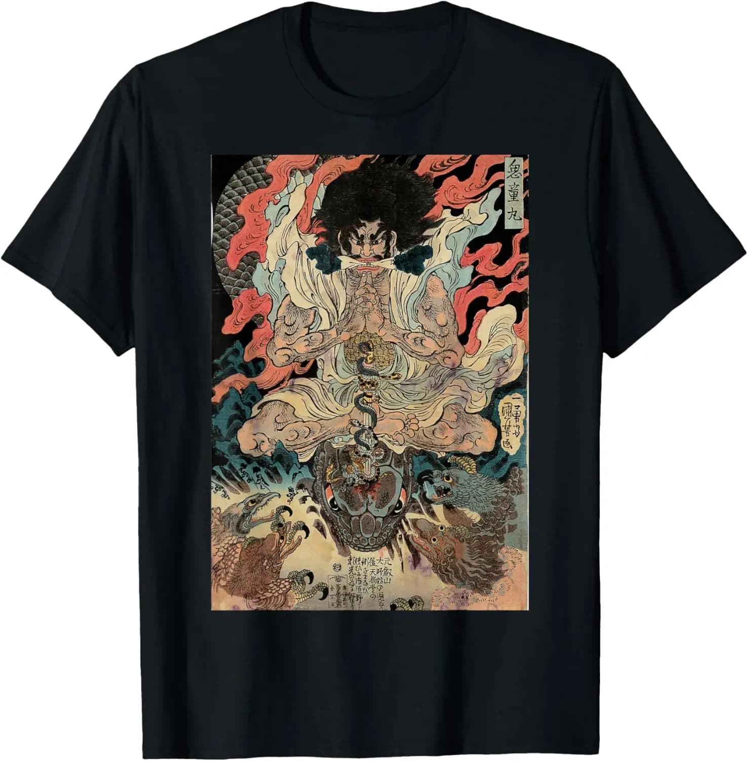 Japanese Vintage Artwork Tengu Gods Defeat The Evil Snake T-Shirt
