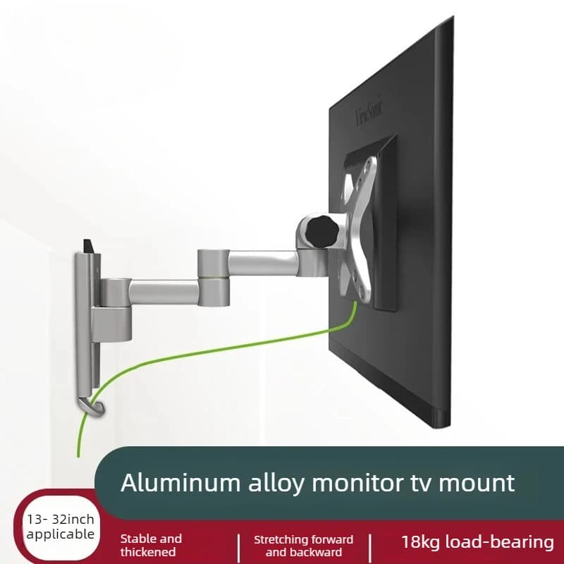 Monitor Wall Mount Bracket Telescopic Mechanical Swing Arm Adjustable Display Support Foldable Rotatable Screen Stand for Office