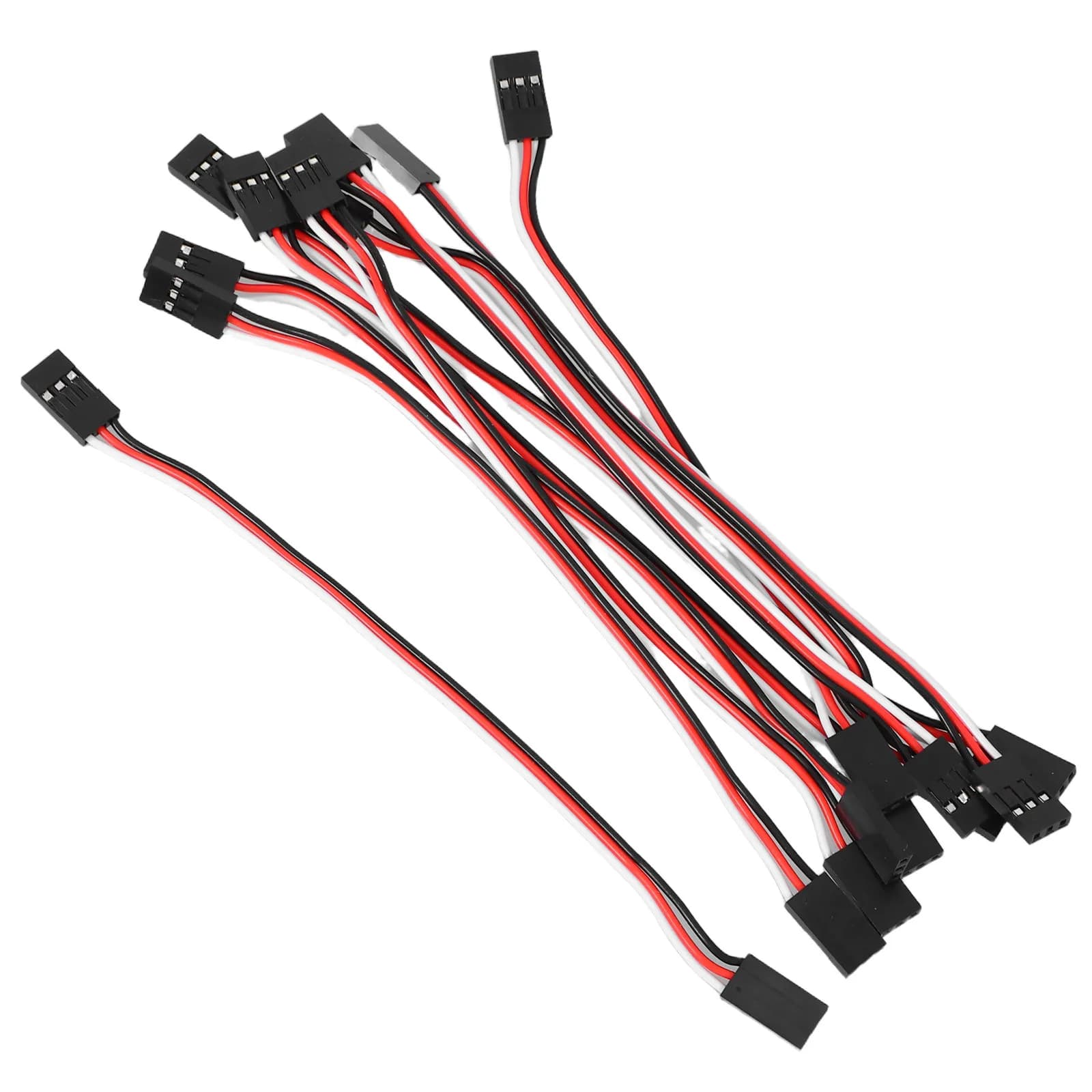 10 Pezzi Cavo di Prolunga Servo da 10 cm Femmina-Femmina con Connettori JST a 3 Pin per Elicotteri RC, Aerei, Auto - Cavi di Collegamento Servo