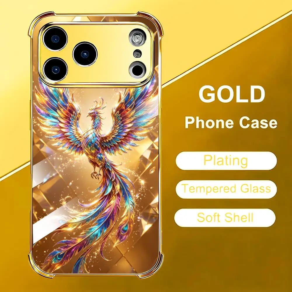 Luxurious Colorful Phoenix phone case for funda iphone for iphone 17 glass for iPhone 17、16、15、14、13、12pm Pro Plus Dropresistant