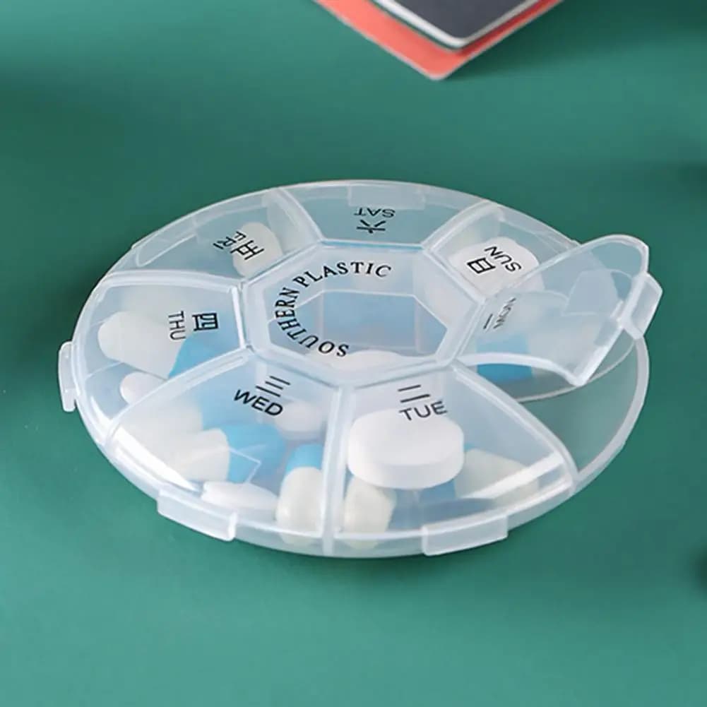 7 grills portable weekly folder case portable transparent container mini organizer for medicines tablet dispenser