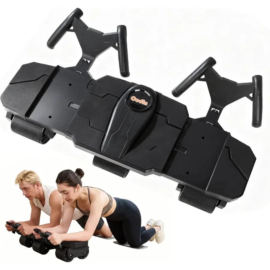 Wheel for Abdominal Partner with Two Persons Core Training Elbow Support, Black Resistant Fitness Equipment for Strengthening Muscles