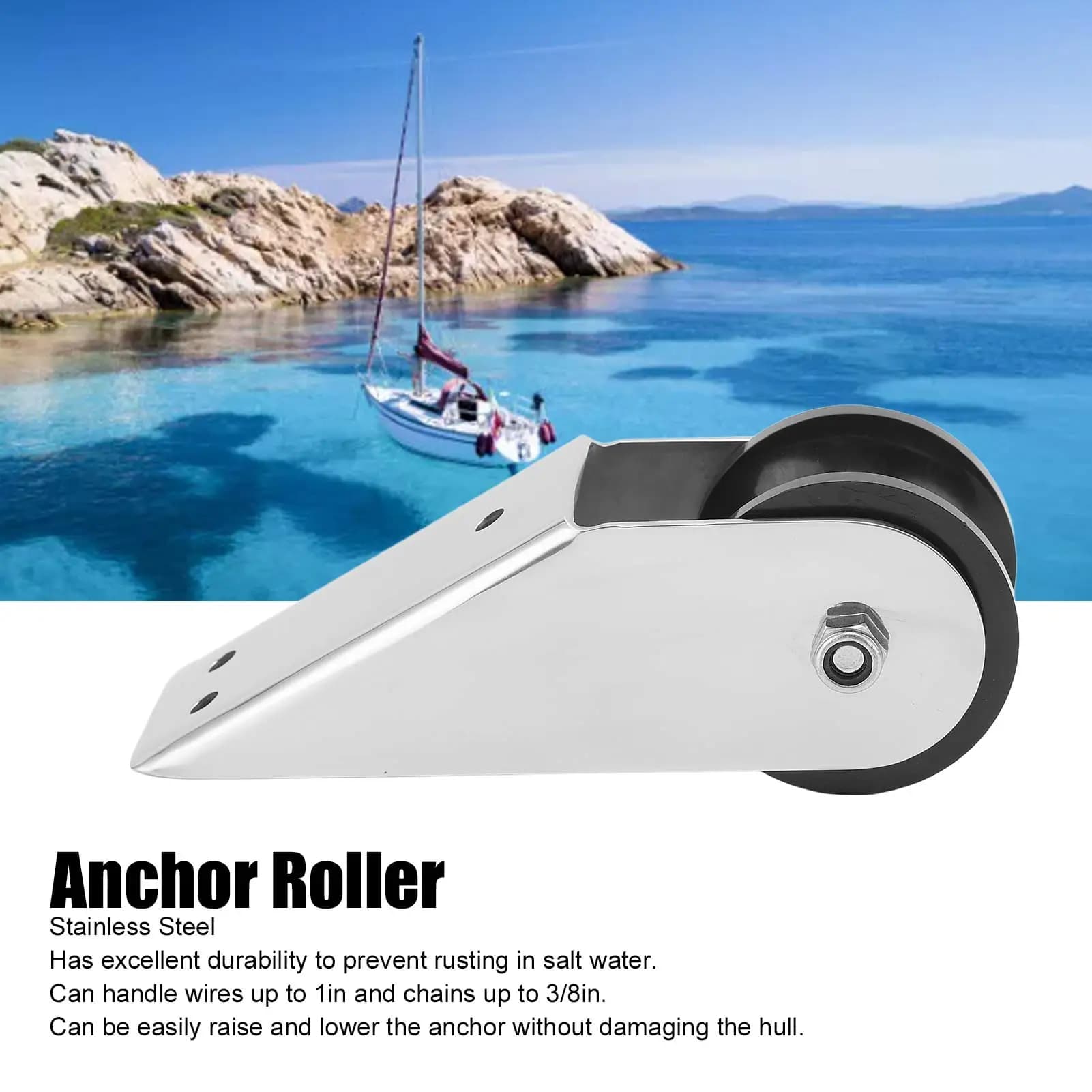Rullo di ancoraggio per nave Accessorio per strumento di sollevamento in acciaio inossidabile 316 addensato per rullo di prua marino per barche