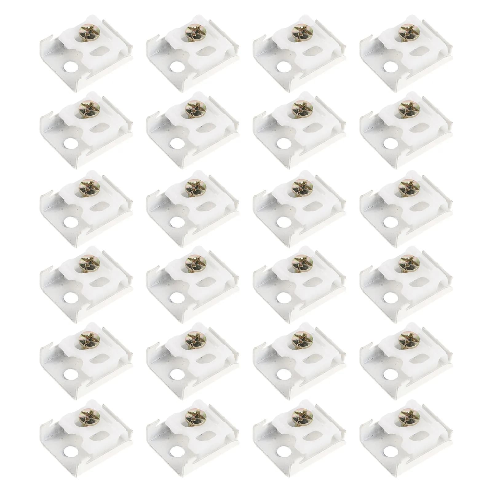 20Pcs Curtain Track Installation Brackets 6Mm White Plastic Ceiling Mount Clips for Straight Curved Rail Minimalist Window