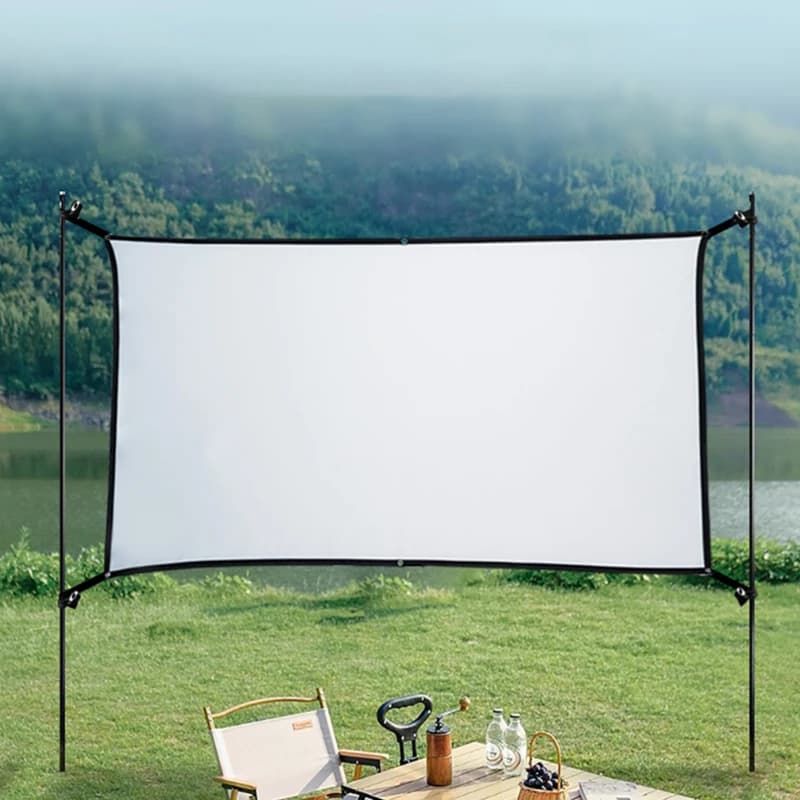 Schermo per proiettore portatile 16:9 Tenda per proiettore semplice Schermo HD da 60/72/84/100/120 pollici per film Home Cinema Theater
