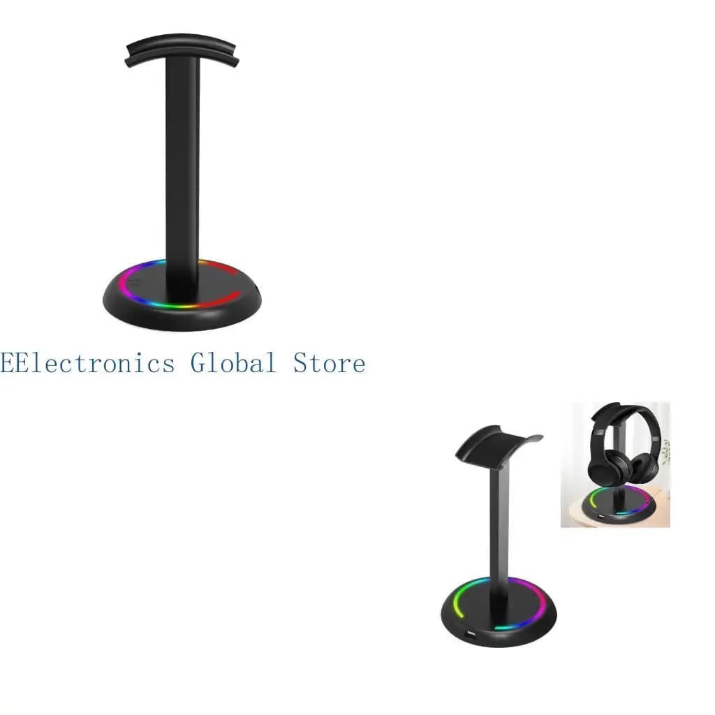 462B Gaming Desk Headphone Holder with Lighted Base, Desktop Stand for Office Table, Study Room and Home Office Use