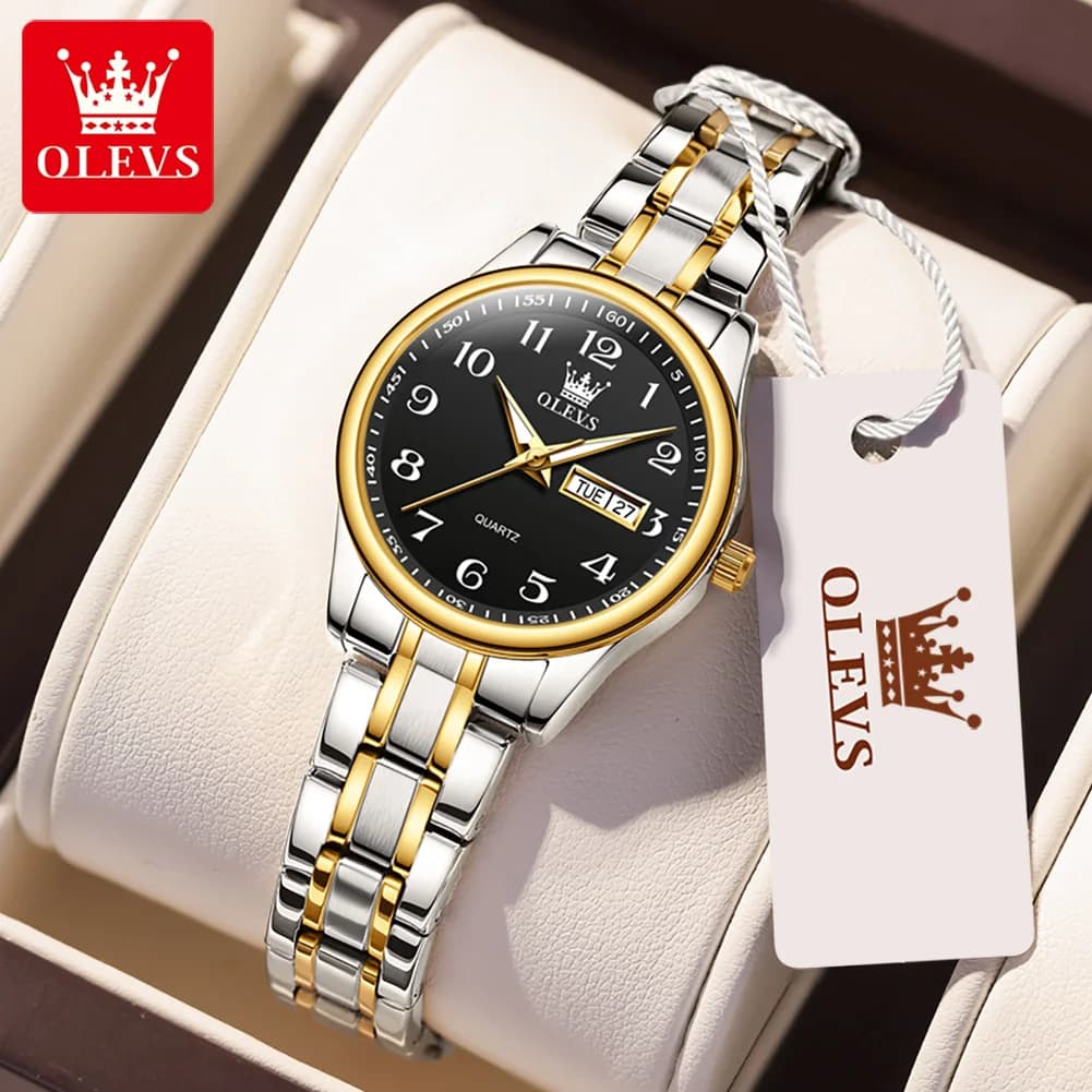 OLEVS Brand Women's Watch, Quartz Watch, Weekly Calendar, Waterproof 5567