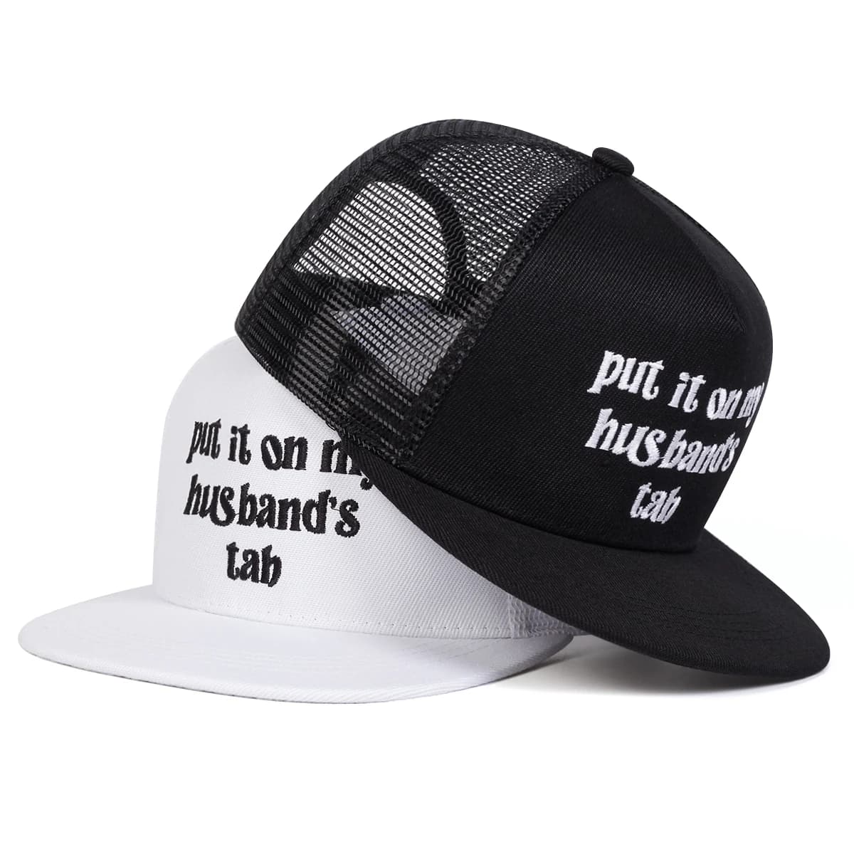 Unisex Metti sul mio marito Tab Ricamo Cappelli a rete hip-hop Primavera Estate Berretti da baseball casual regolabili per esterni Cappello per protezione solare