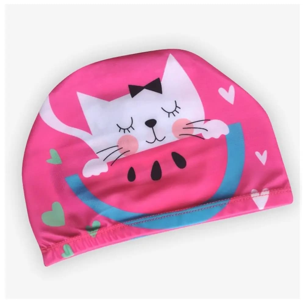 Cute Cute Cartoon Children Swimming Cap Cartoon Comfortable Ear Protector Calico Swim Cap Pattern Waterproof