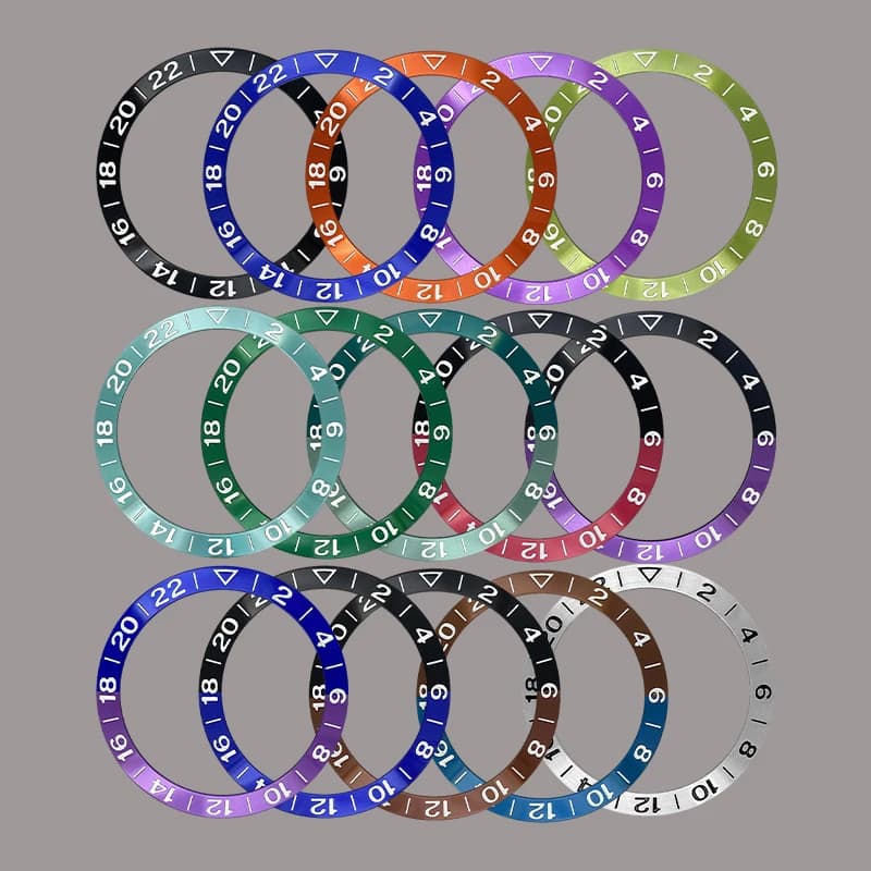 Mod 38mmx30.7mm Curve GMT Bezel Insert Measuring for SUB GMT SKX007 SRPD Watch Case NH35 NH36 Men's Watches Replace Ring Insert Bezel